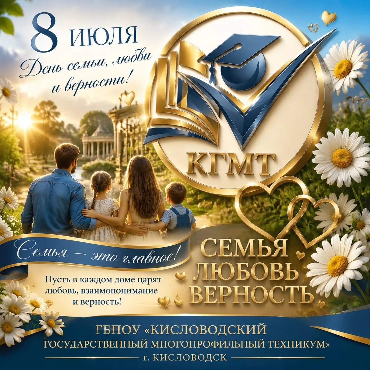 🌼 Всероссийский день семьи, любви и верности — это символ незыблемых ценностей, на которых держится