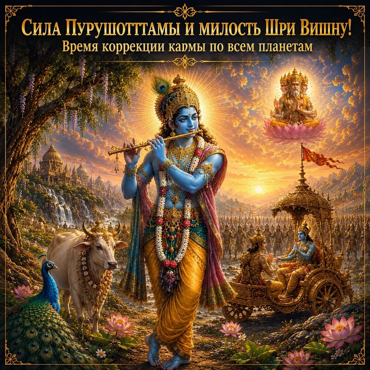 🦚 МОГУЩЕСТВО МЕСЯЦА ПУРУШОТТАМА И ВИШНУ: КРИШНА АВАТАР — ГАРМОНИЗАЦИЯ ЛУНЫ