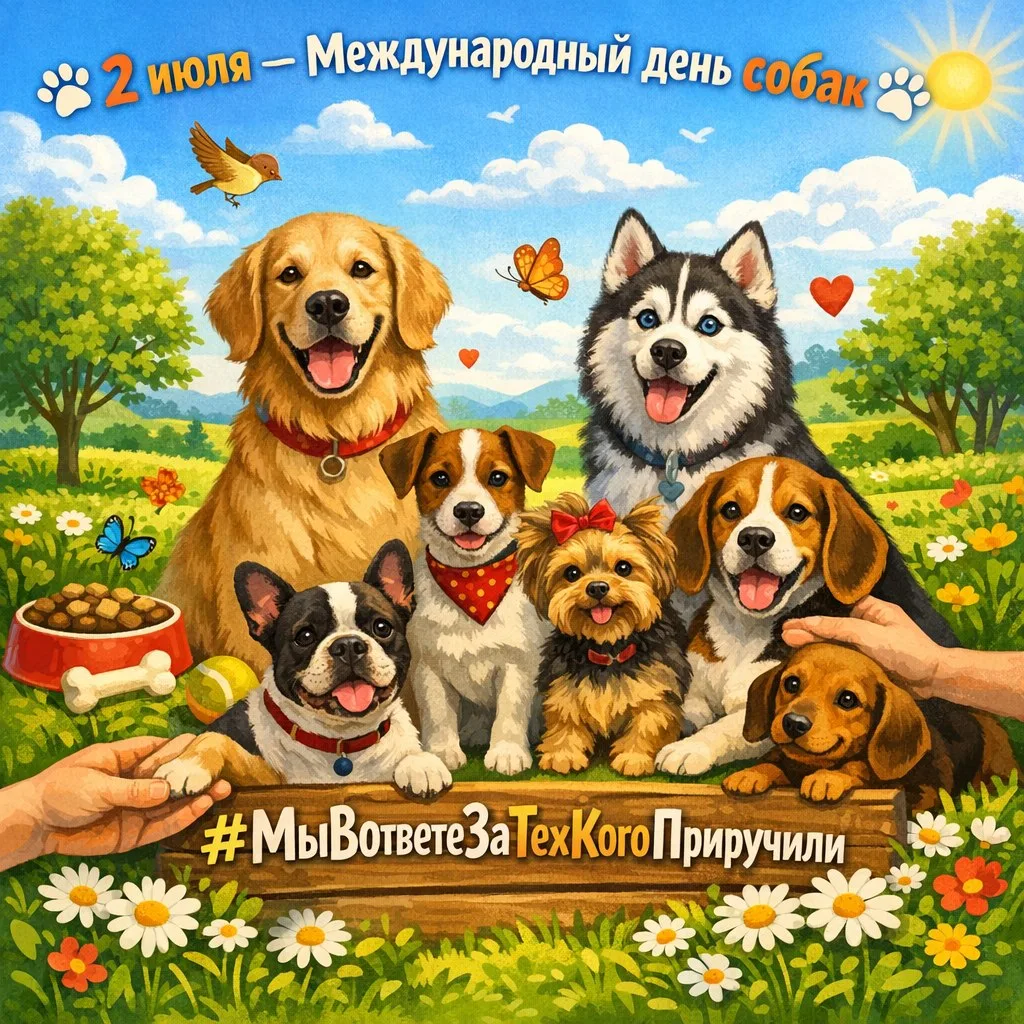 🐾 2 июля — Международный день собак 🐾