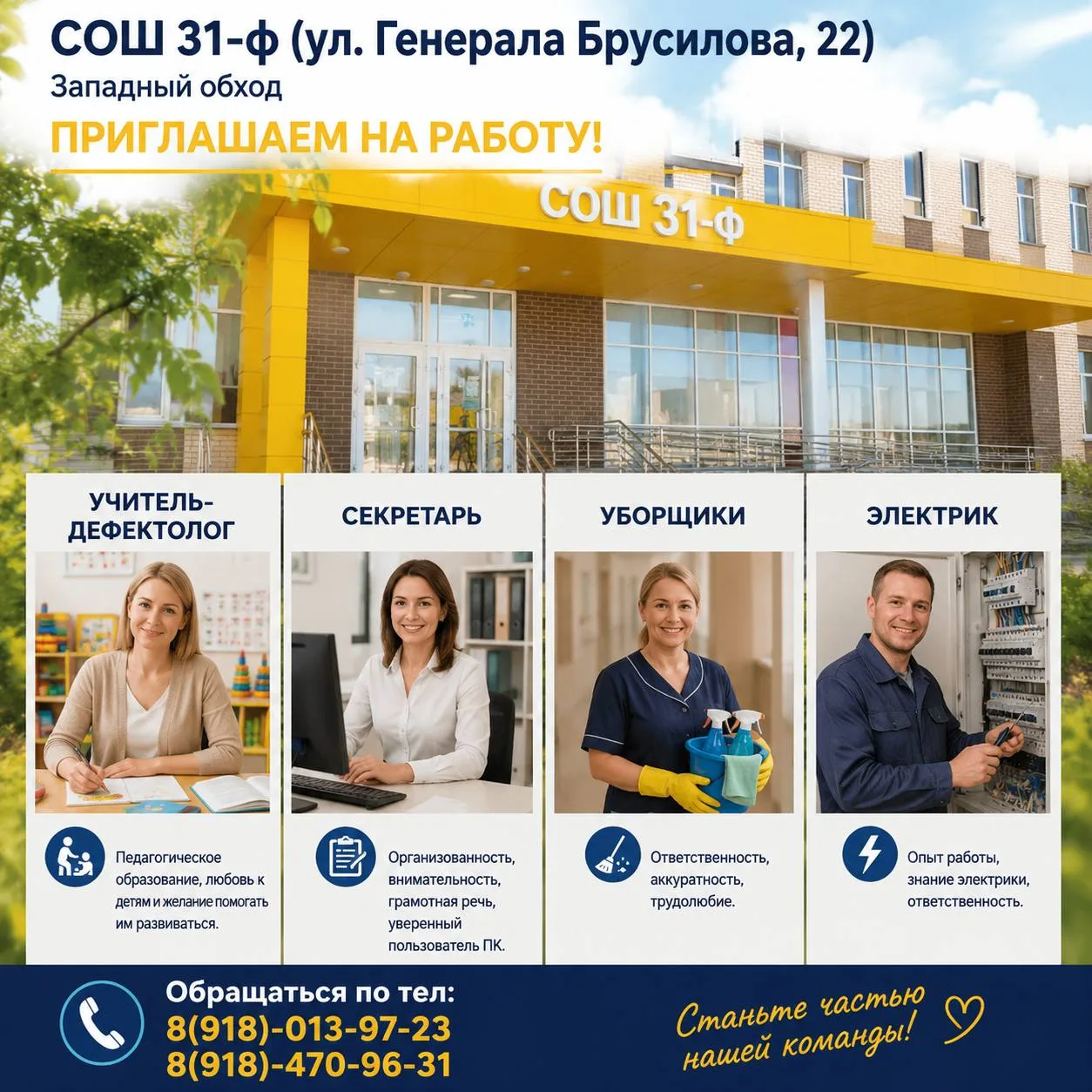 Обращаться по тел:
 8(918)-013-97-23
8(918)-470-96-31