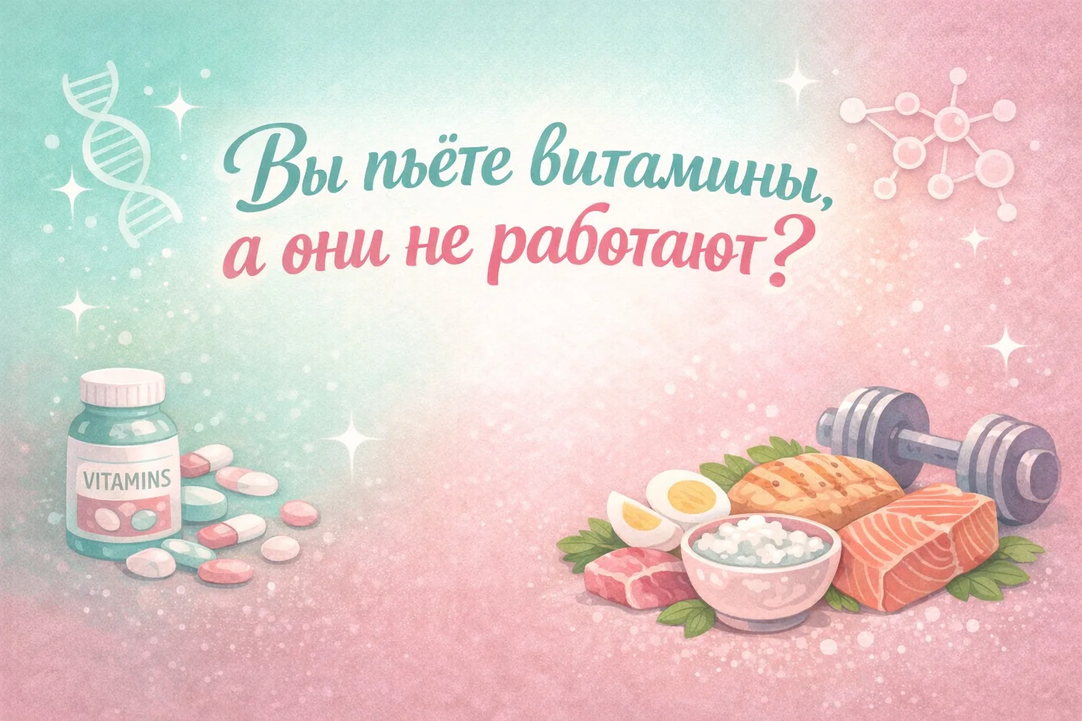 Вы пьёте витамины, а они не работают? Возможно, вам просто не хватает белка.