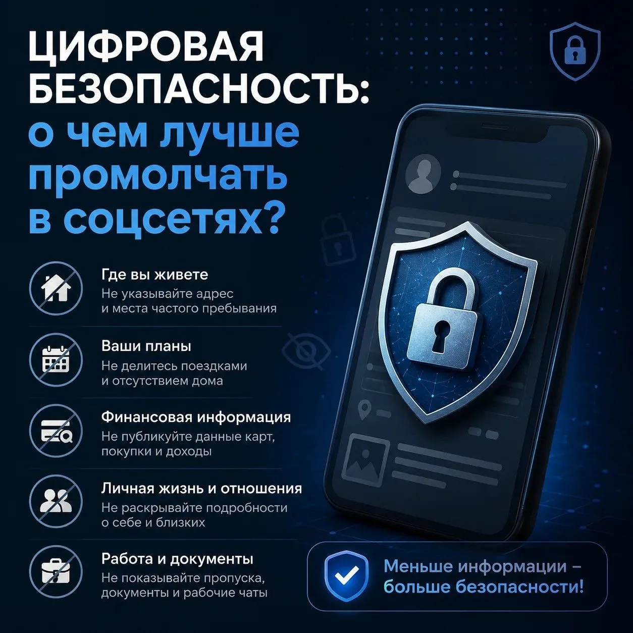 🛡️ Цифровая безопасность: о чем лучше промолчать в соцсетях?