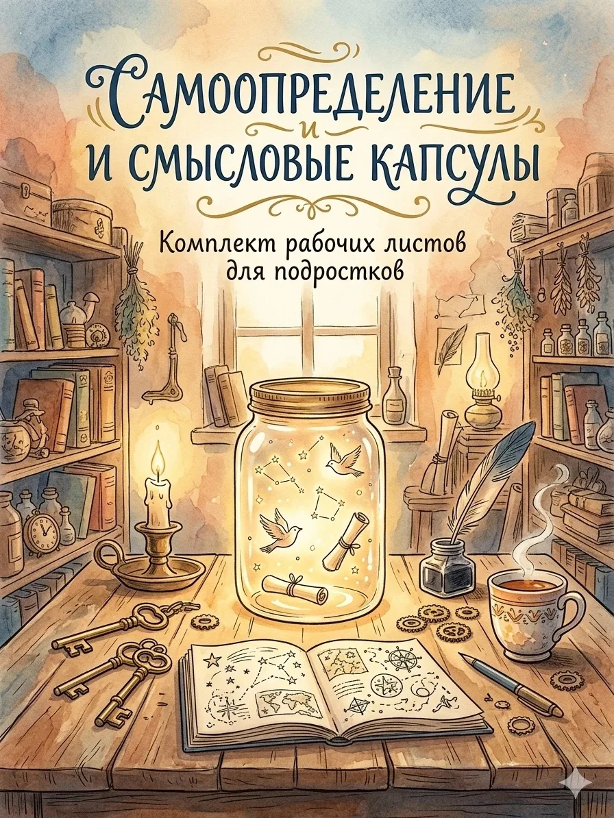 🔥Комплект рабочих листов «Смысловые капсулы»🔥
Специально для работы с кризисом самоопределения ваш