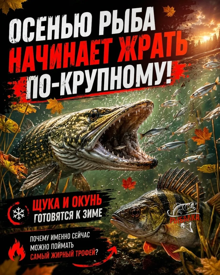 🍂 ОСЕНЬ — ЭТО ВРЕМЯ, КОГДА ВОДОЁМ МЕНЯЕТ ПРАВИЛА ИГРЫ.