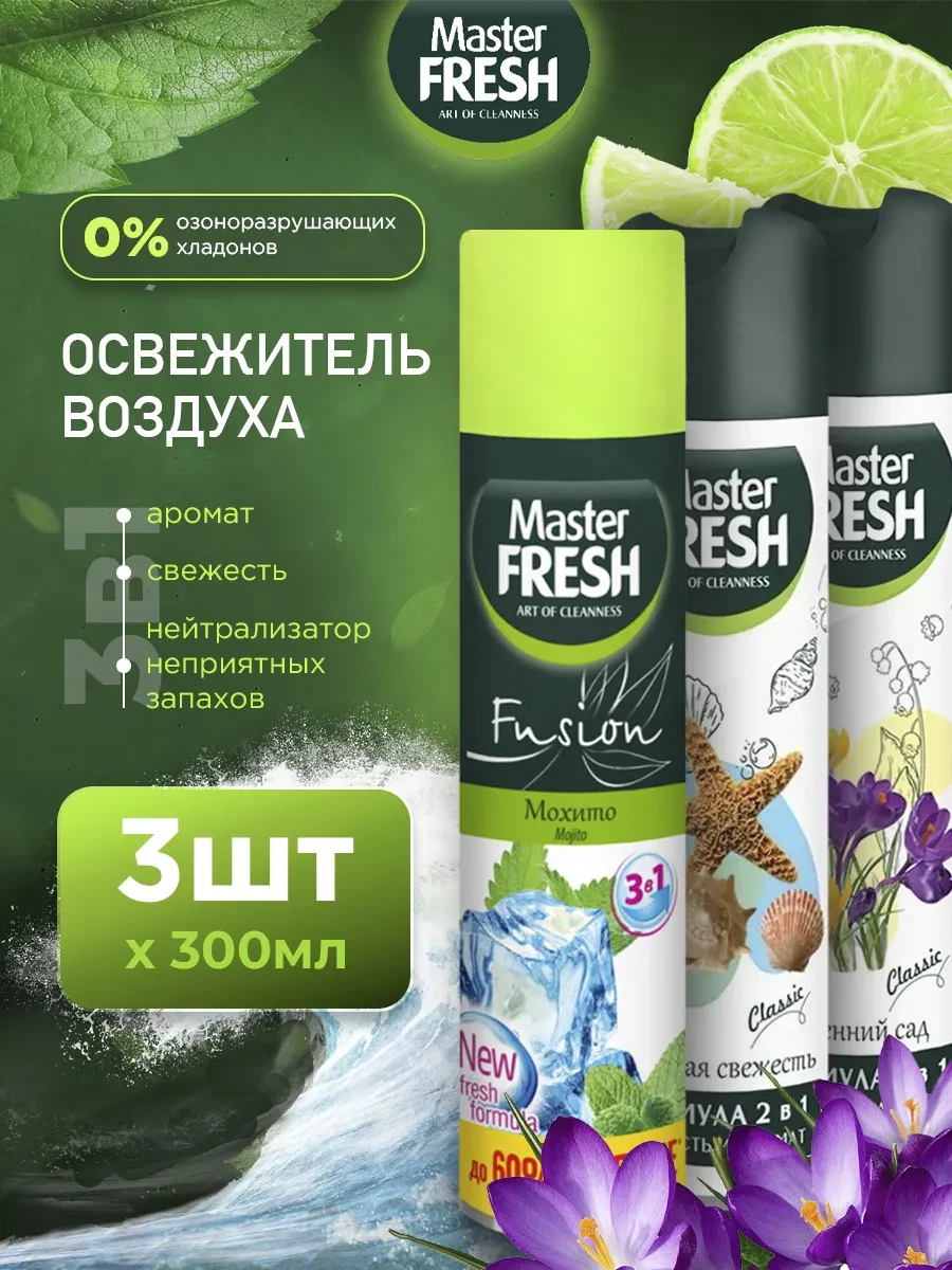 ⚡️ Освежитель воздуха набор 300мл*3шт, MASTER FRESH
