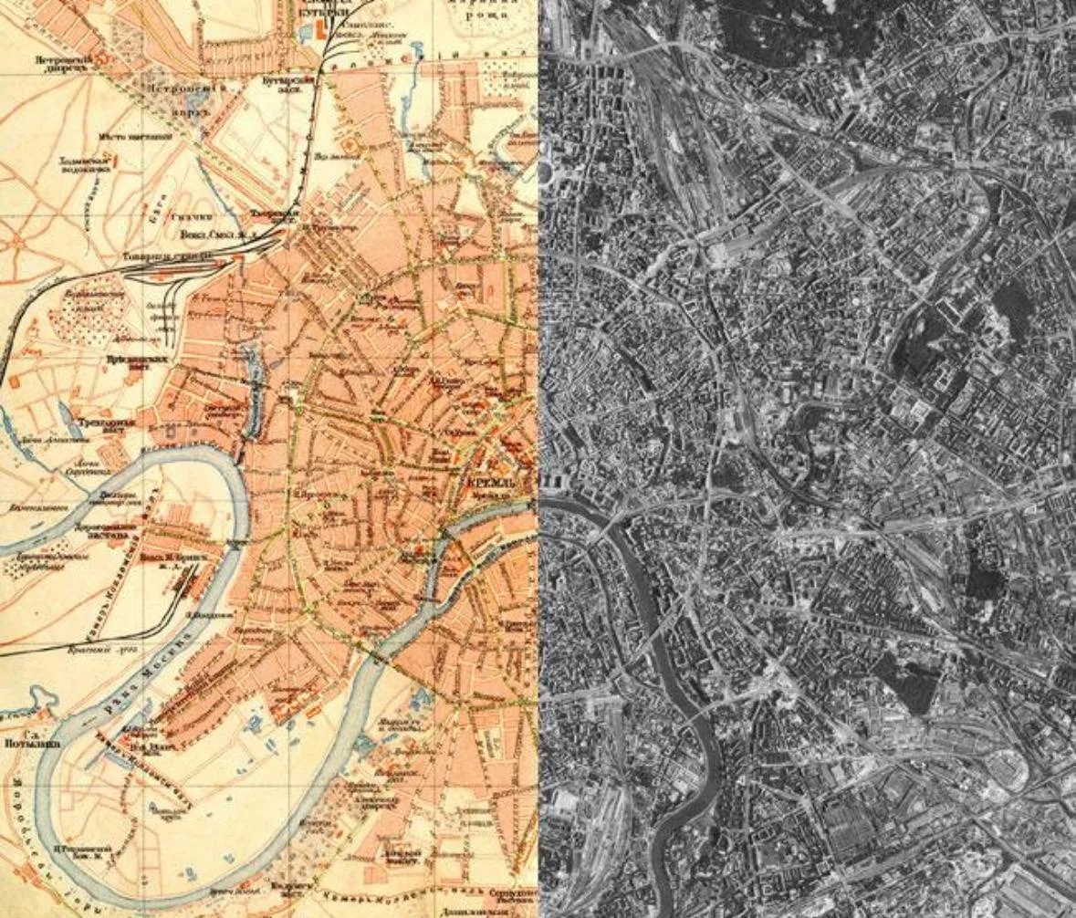 🗺 Карта Москвы, на которой не было половины города

Если открыть карту Москвы 70–80-летней давности