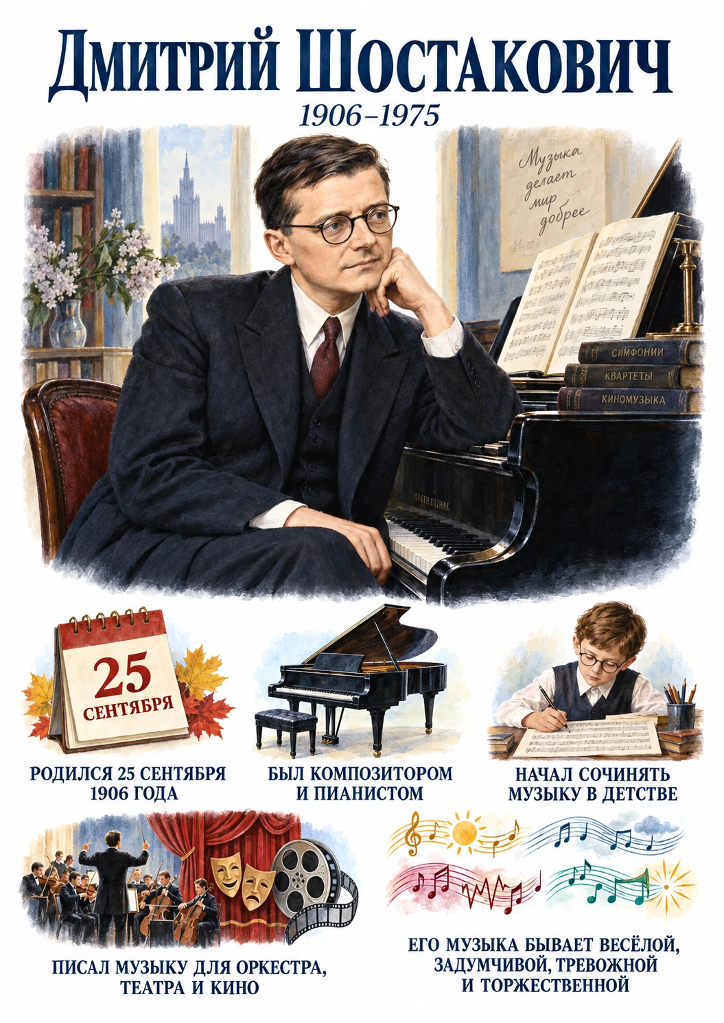 🎼 25 сентября — 120 лет со дня рождения Дмитрия Шостаковича