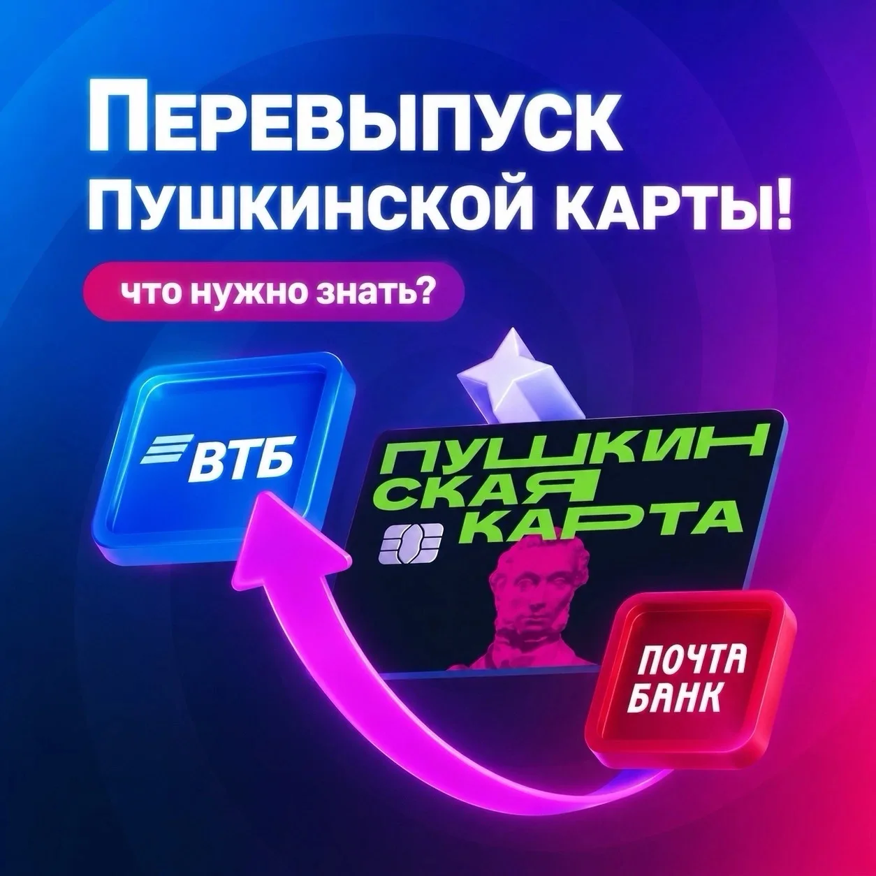 🔎 Перевыпуск Пушкинской карты — теперь ещё проще!🎭✨