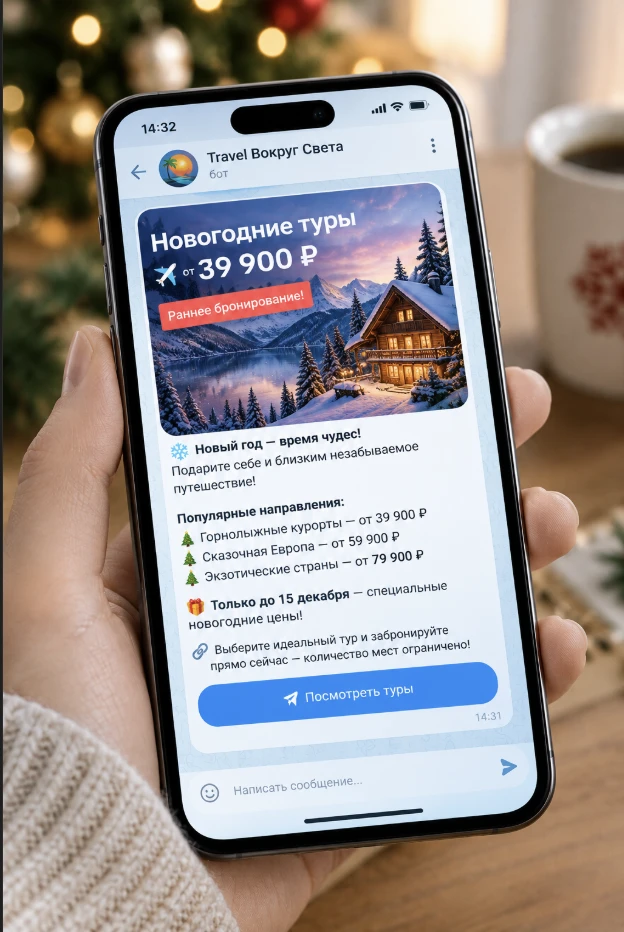 Мошенники начали обманывать туристов с помощью ботов для подбора новогодних туров
