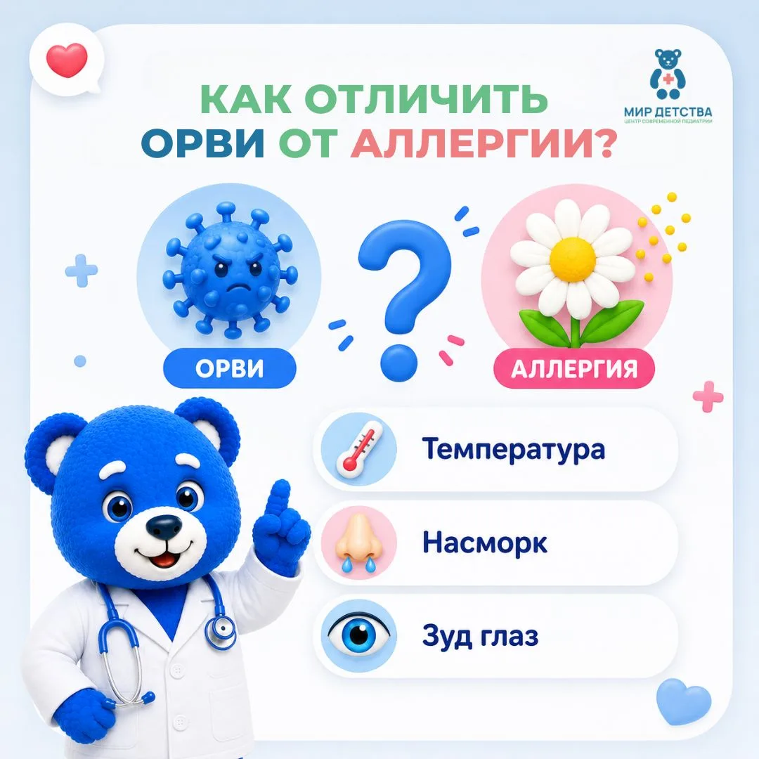 🤧 ОРВИ или аллергия? Иногда отличить их бывает непросто.

Насморк, чихание, заложенность носа — сим