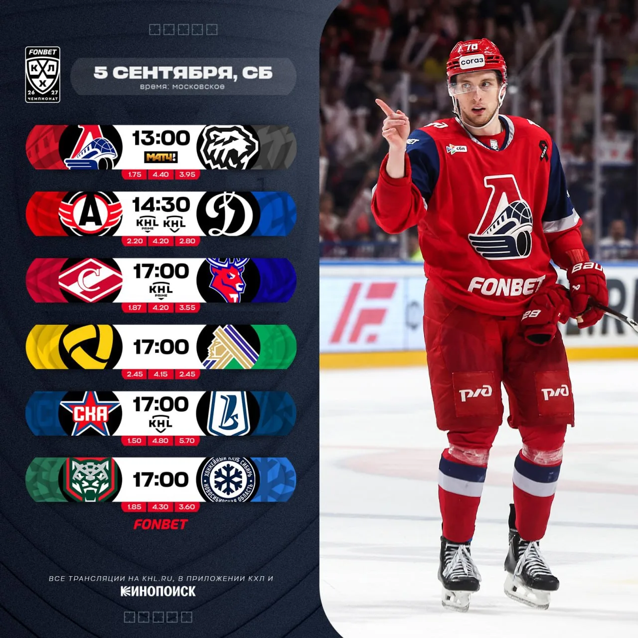 🏒Поехали! Добро пожаловать в 19-й сезон КХЛ!