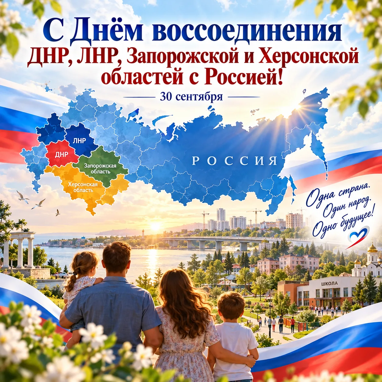 С Днём воссоединения ДНР, ЛНР, Запорожской и Херсонской областей с Россией! 🇷🇺