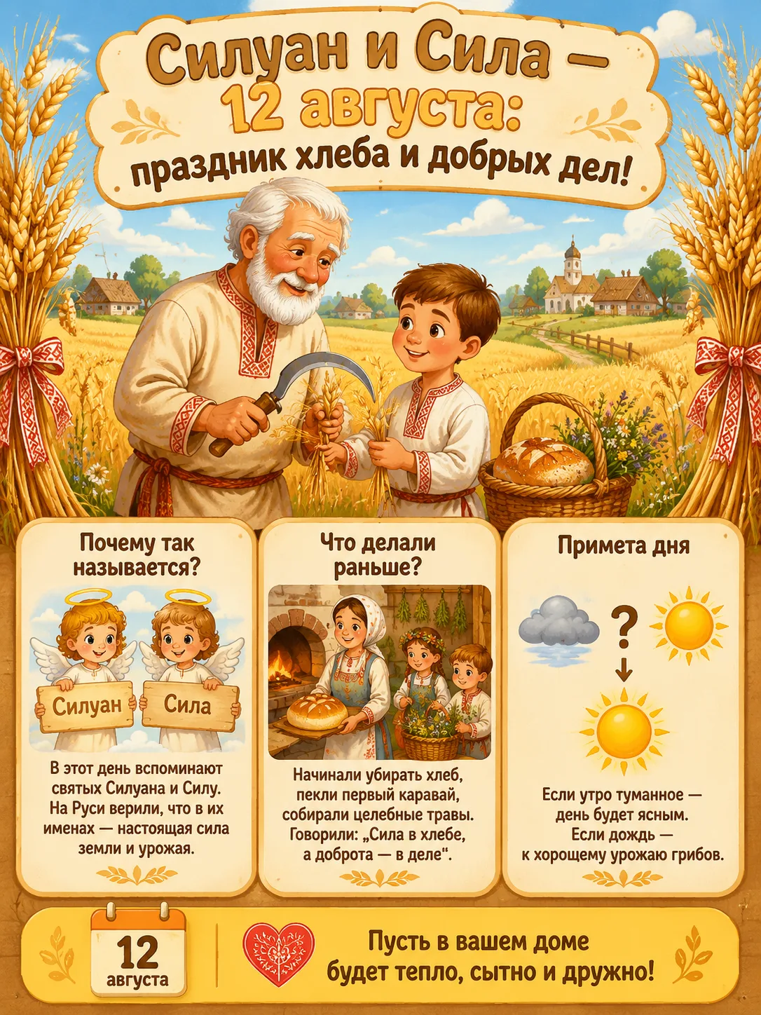🌙 В старину говорили: «Сила в хлебе, а доброта — в деле». 💫