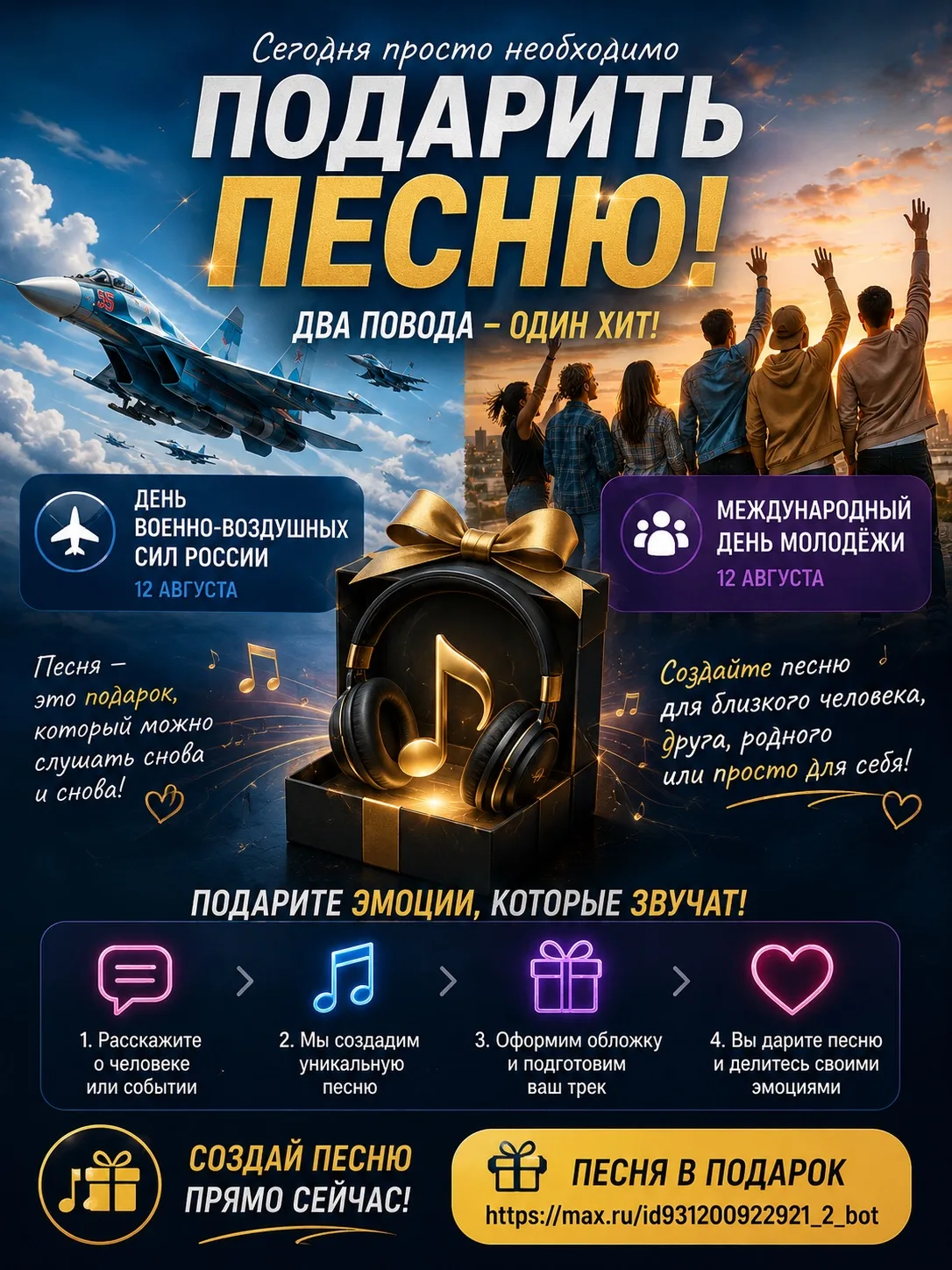 🎵✨ Сегодня просто необходимо создать и подарить песню! ✨🎵 Песня в подарок ко дню ВВС ...