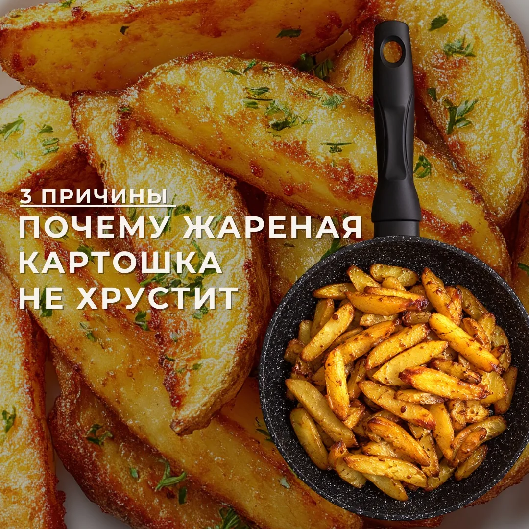 Почему жареная картошка не хрустит?  Каждый хоть раз сталкивался с этим: хотели золотистую хрустящую