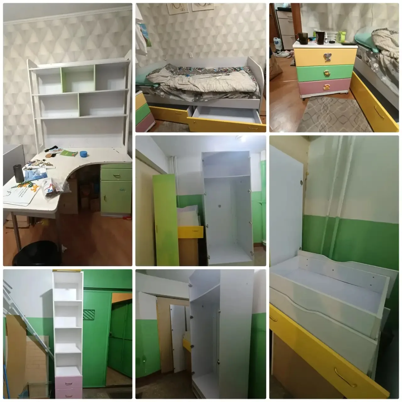 Бесплатно отдам б/у мебель в детскую комнату - шкаф для одежды, шкаф книжный, кровать 9...