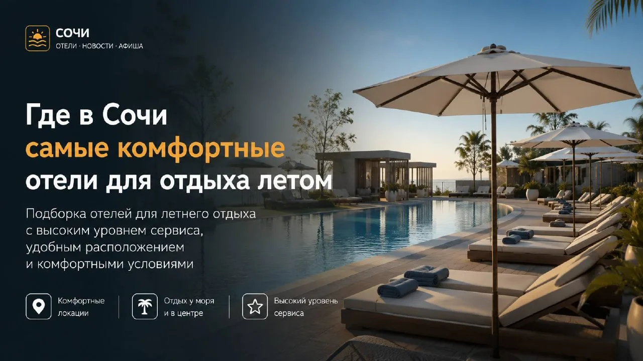 Где в Сочи самые комфортные отели для отдыха летом

Летом комфорт в отеле — это не только красивый н