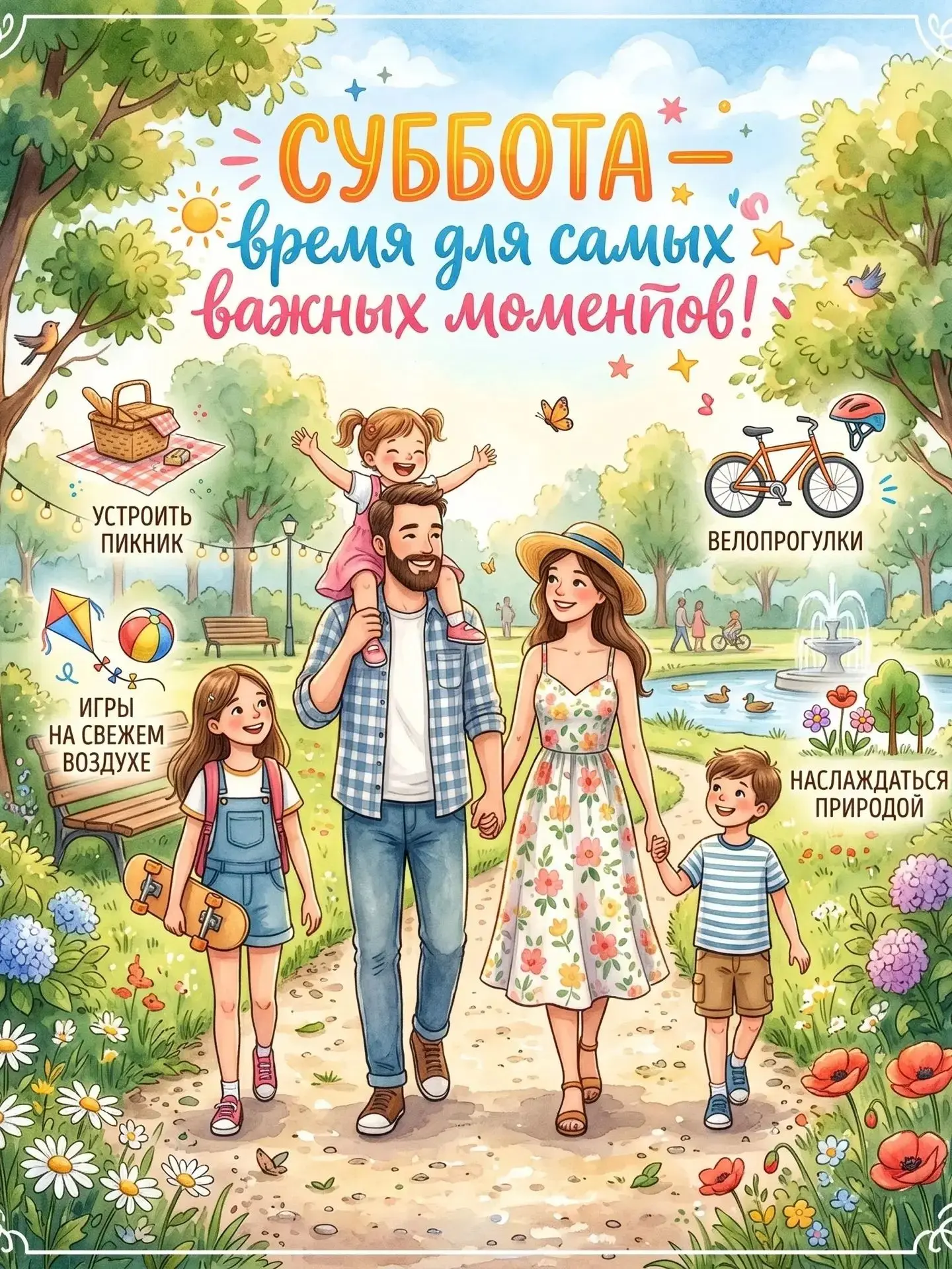 Суббота — идеальное время для маленьких чудес! 🌟

Друзья, вот и настали выходные — пора выдохнуть, 