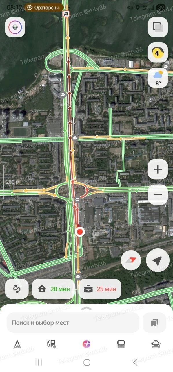 🚧 В Воронеже снова пробка после ДТП