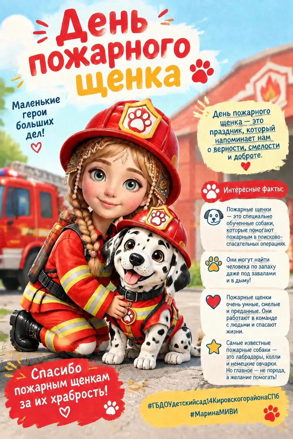 🐾🚒 1 октября — День пожарного щенка!