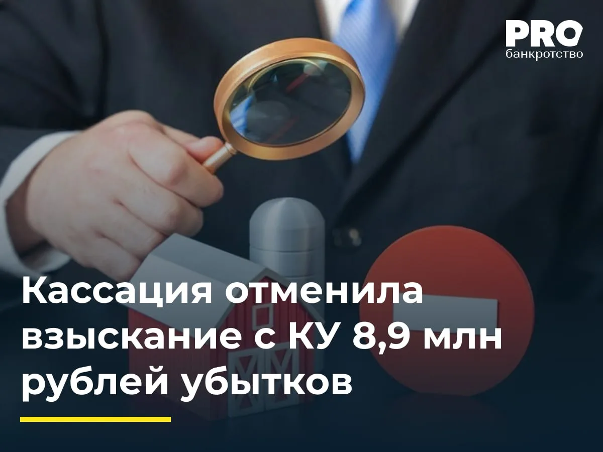 Кассация отменила взыскание с КУ 8,9 млн рублей убытков

В рамках дела о банкротстве ИП Сергея Криво