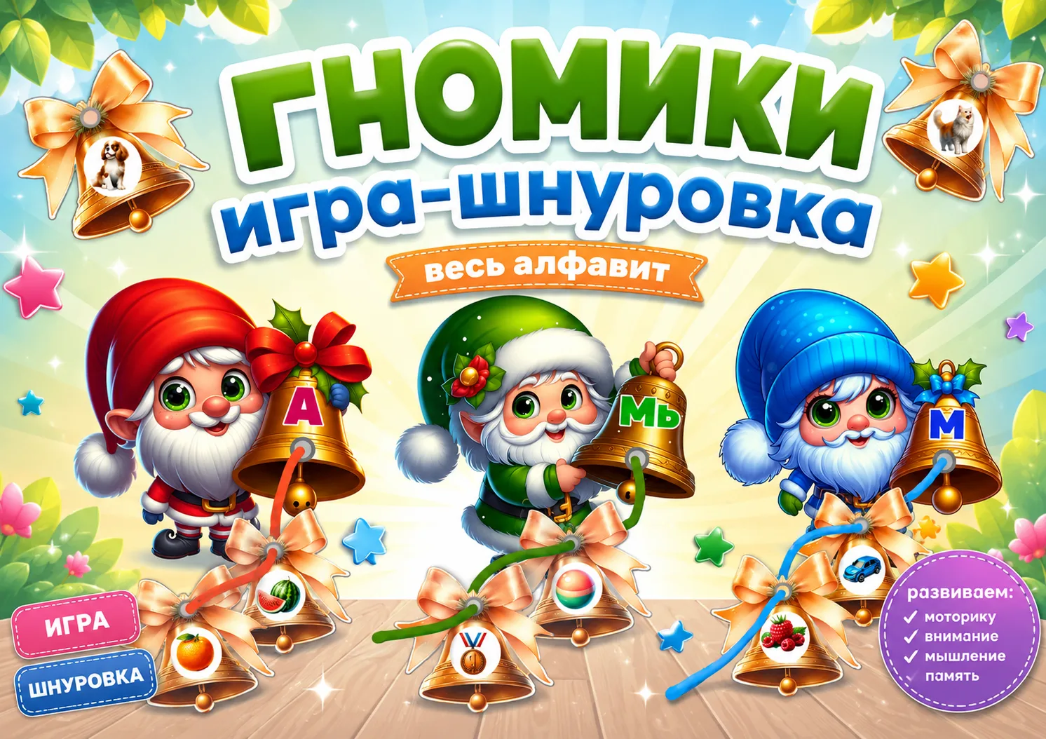 🔥 ИГРА-ШНУРОВКА  «ГНОМИКИ» 🔥

Весёлые гномики помогут ребёнку научиться слышать звуки и разбиратьс