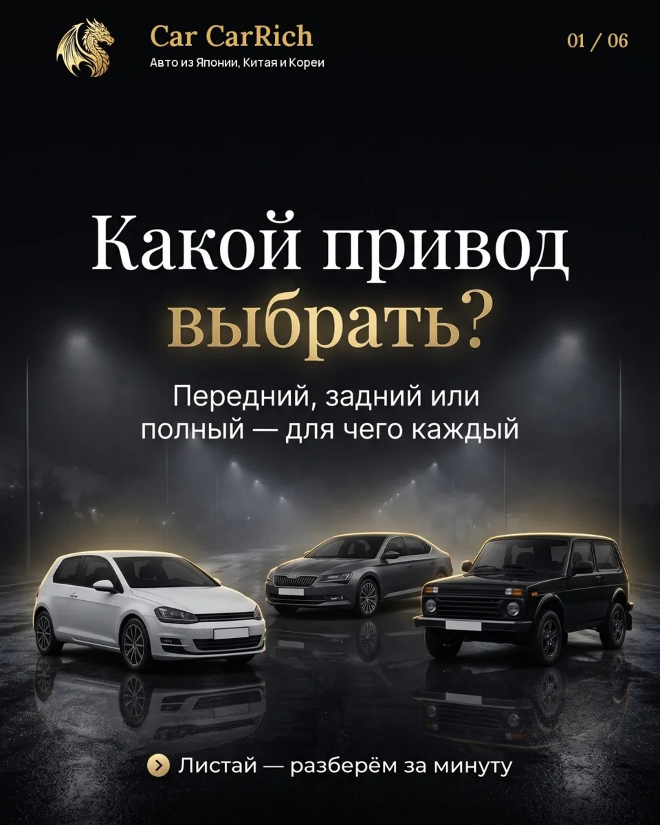 🚗 Передний, задний или полный — какой привод брать?