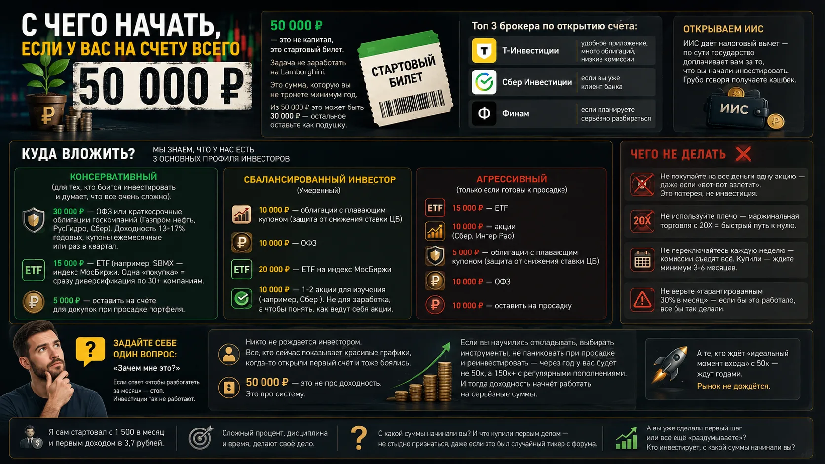 С чего начать, если у вас на счету всего 50 000 ₽