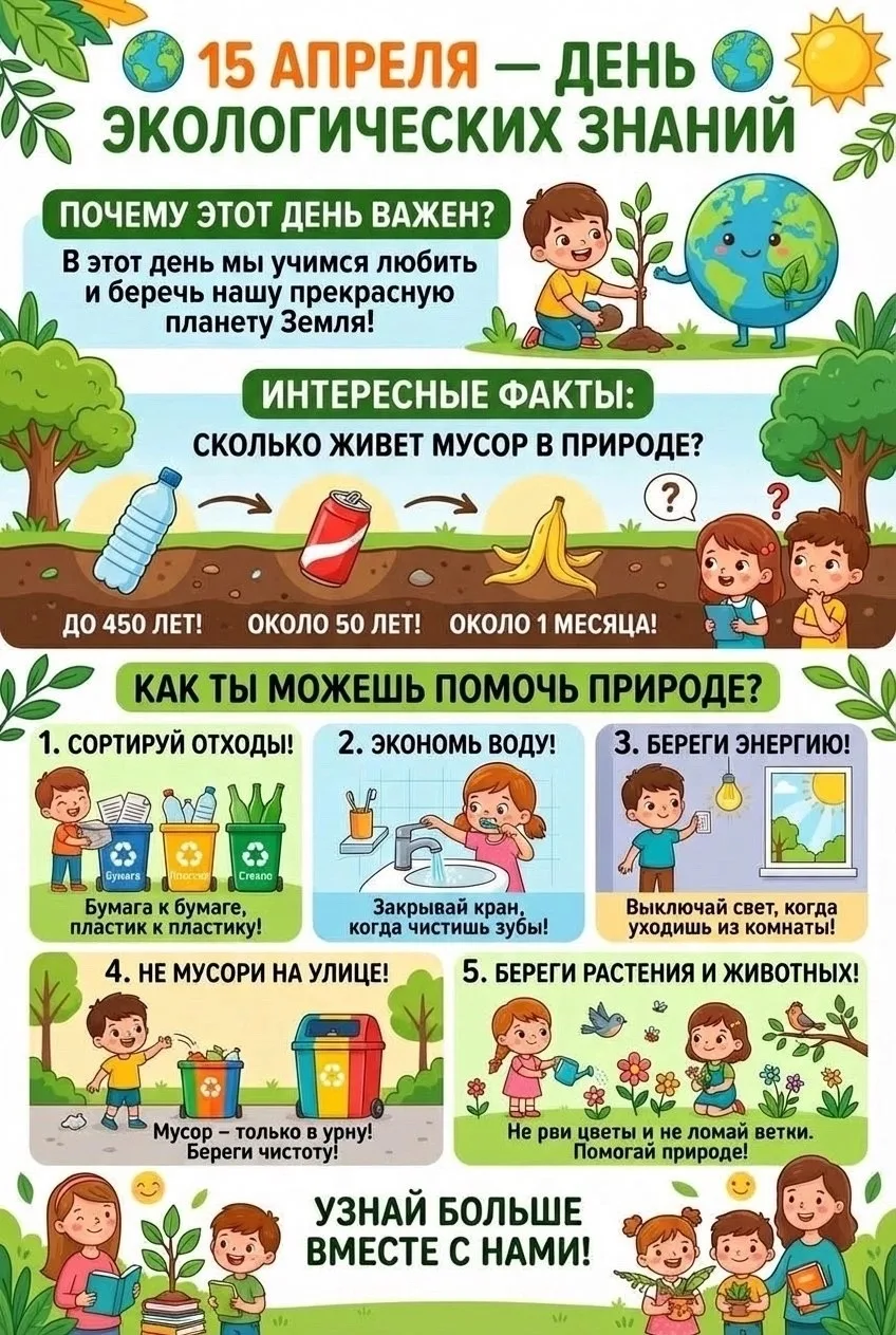 🌿15 апреля — День экологических знаний