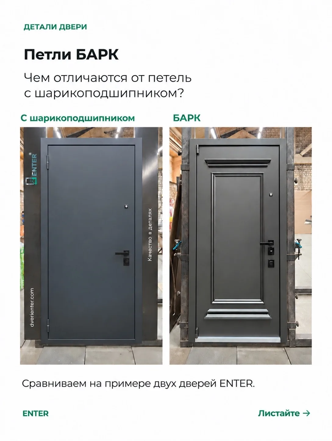 Продолжаем знакомить вас с деталями дверей ENTER 💪