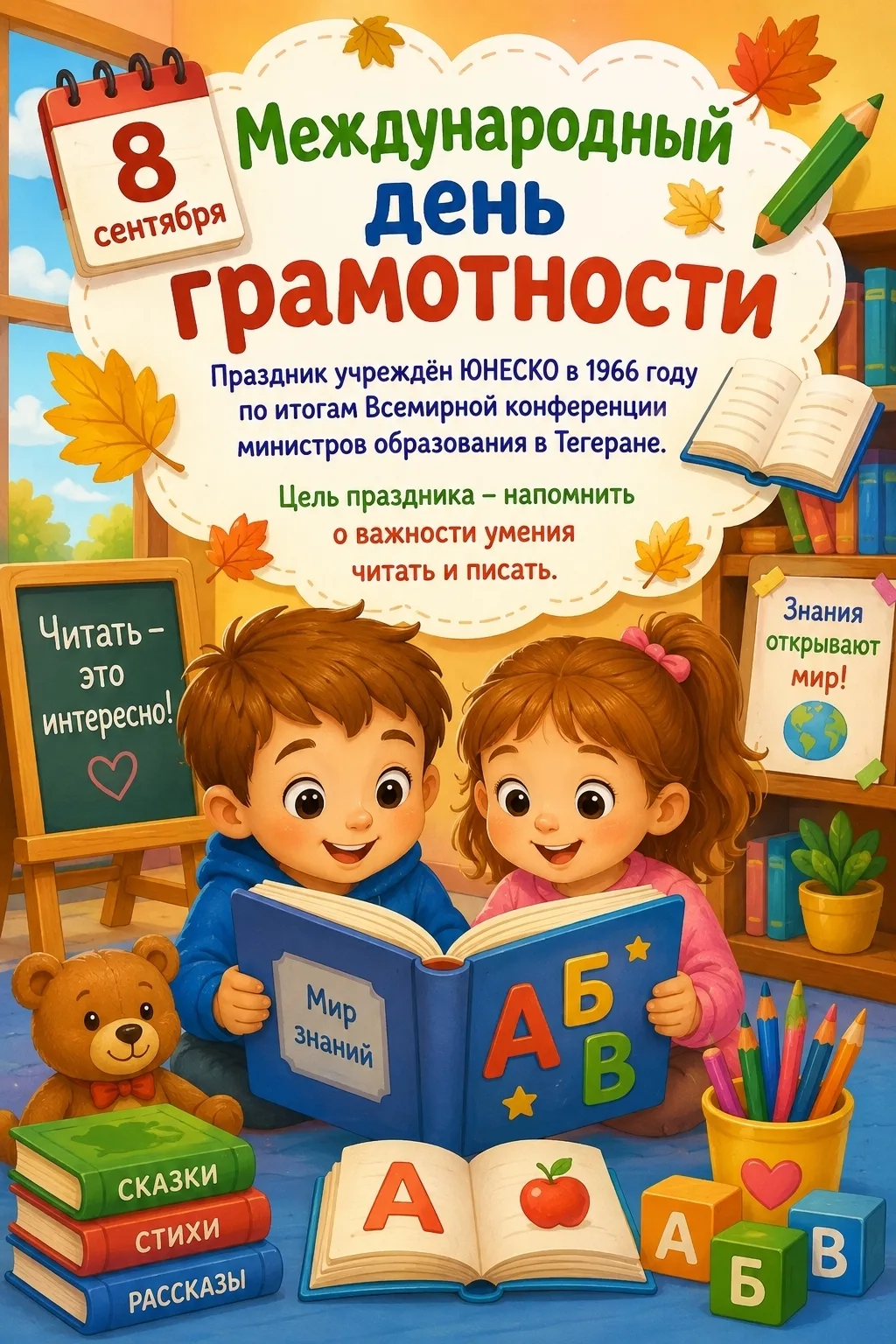 8 сентября — Международный день грамотности!