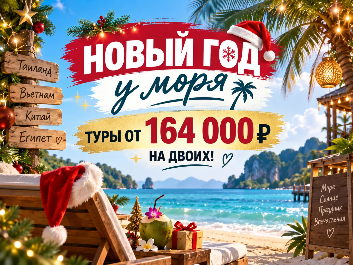 🎄 НОВЫЙ ГОД У МОРЯ — туры от 164 000 ₽ на двоих!