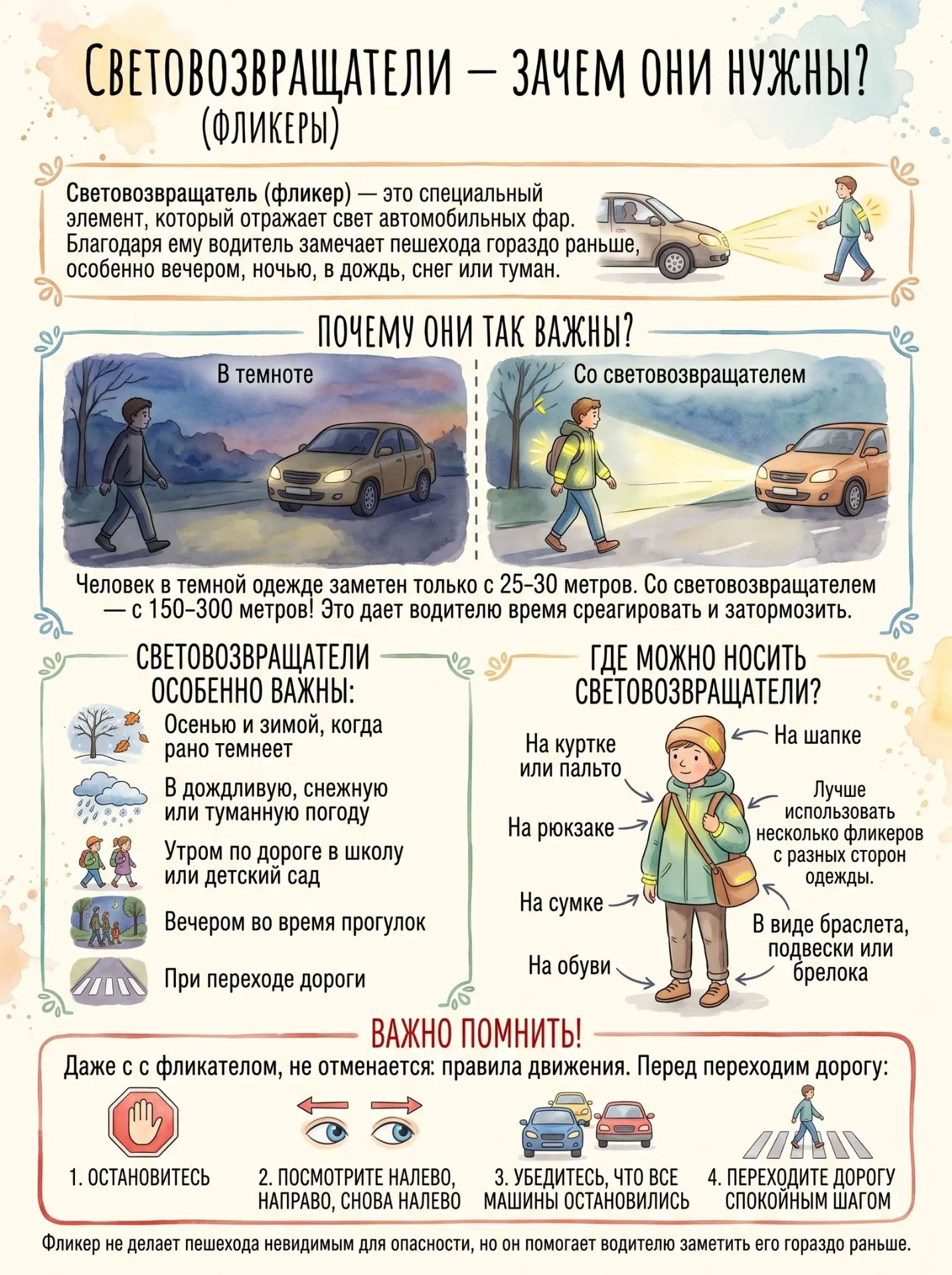 Световозвращатели — маленькая деталь, которая может спасти жизнь! 🚸