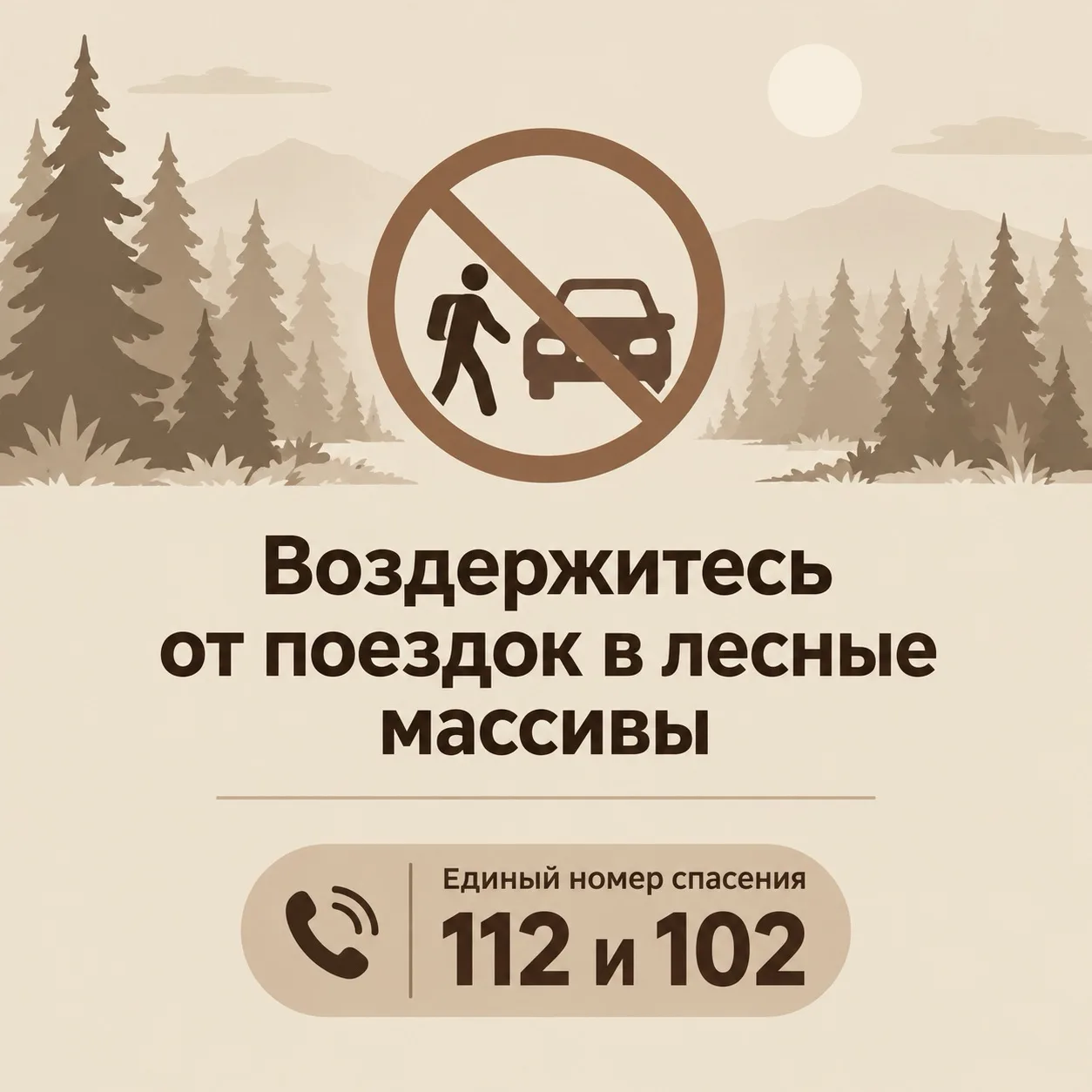Воздержитесь от прогулок по лесу и поездок в лесные массивы