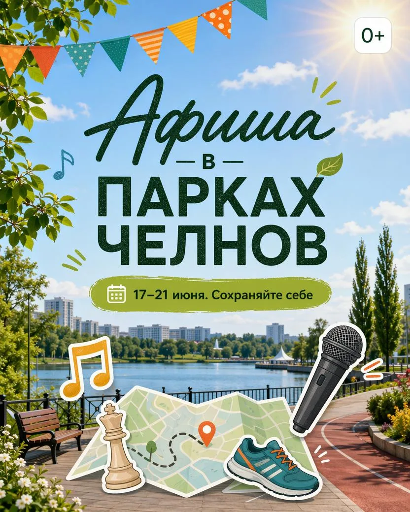 Умные игры и экскурсия-медиация: афиша событий в парках Челнов🎊