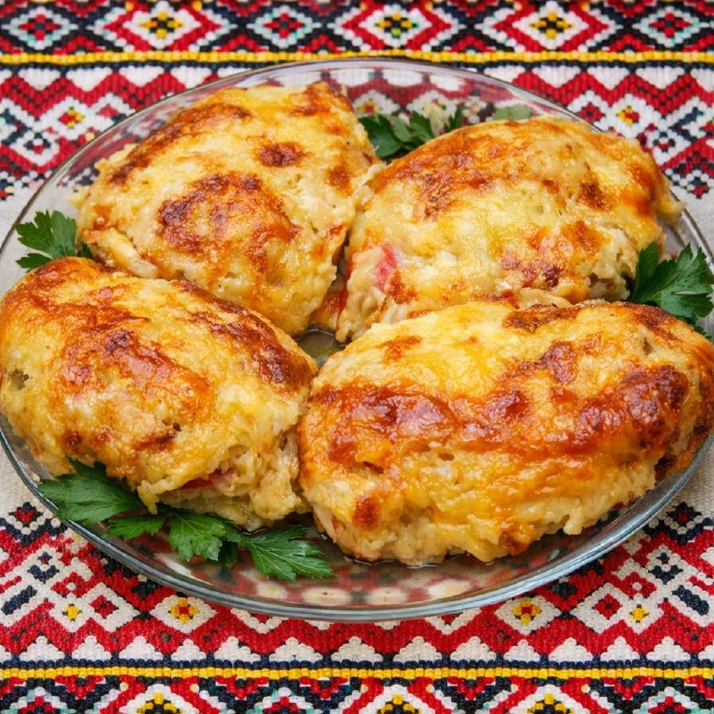 НЕВЕРОЯТНОЕ СОЧЕТАНИЕ НЕЖНОГО МЯСА, ГРИБОВ, КАРТОФЕЛЯ И СЫРА СОЗДАЁТ ТОТ САМЫЙ «ВАУ-ЭФФЕКТ». БЛЮДО П