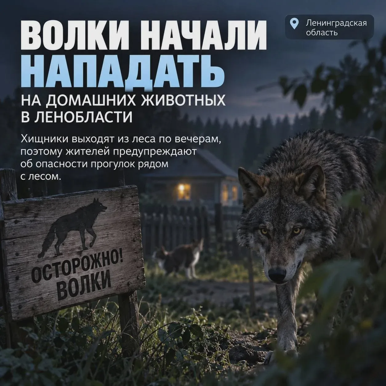Волки в Ленобласти атакуют домашних животных