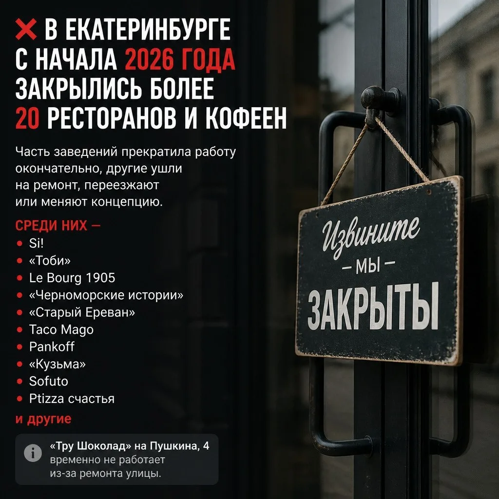 Главное: в Екатеринбурге за год прикрыли больше 20 ресторанов и кофеен — общепит пережи...