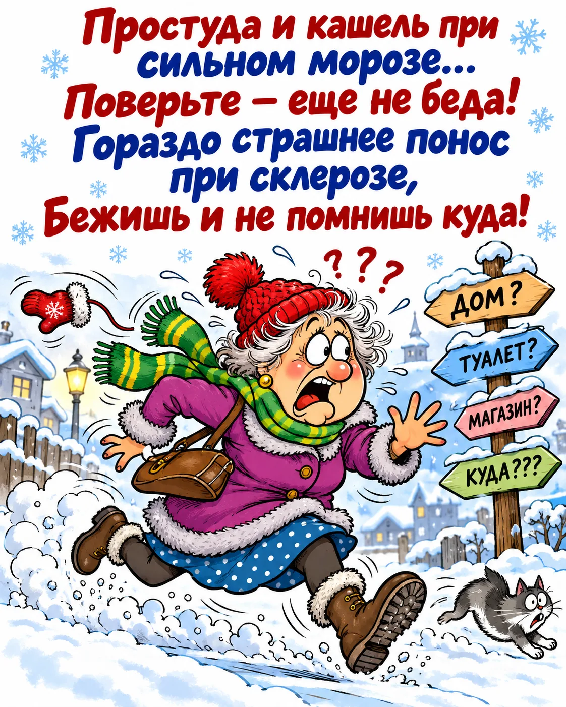 Простуда и кашель при сильном морозе...