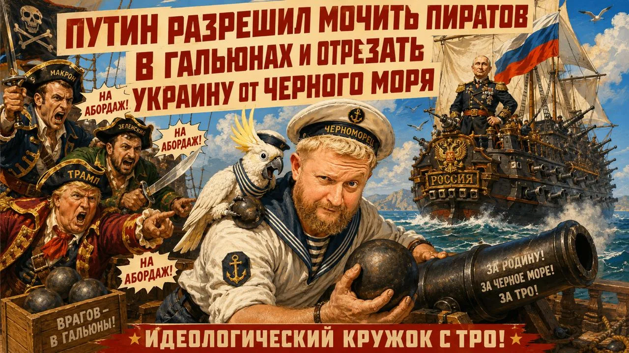 🚨⚡️Выступая в Адмиралтействе, Путин разрешил мочить пиратов и отрезать хохла от Черного моря. Как э