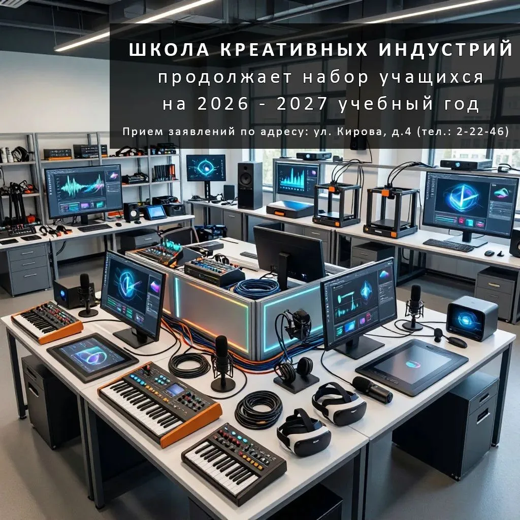 🎉 Продолжается набор в Школу креативных индустрий Гусь‑Хрустального! 🎉