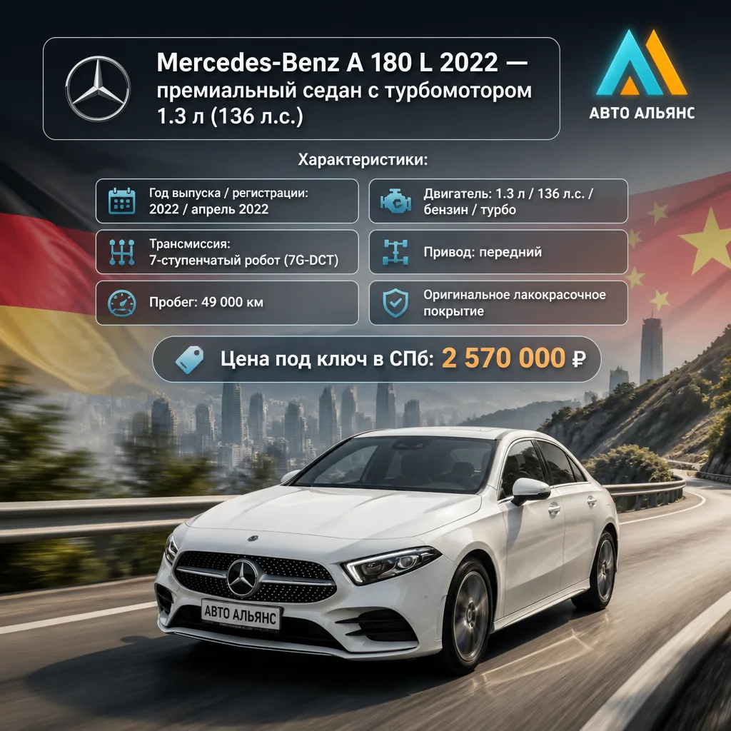 Mercedes-Benz A-Class в кузове L — это удлинённая для китайского рынка версия, которая ...