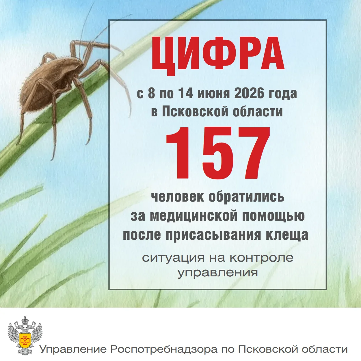 С начала сезона 1112 человек, в том числе 303 ребёнка, обратились в медицинские организации Псковско
