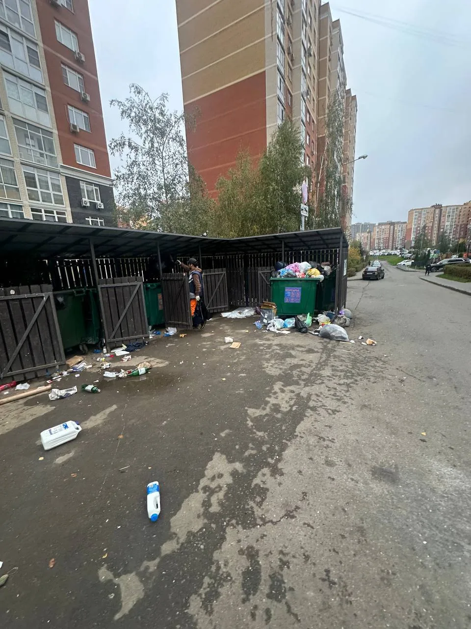 На Липовом, 4к1 нашли способ борьбы с мусором: вместо реальной уборки площадки коммунал...