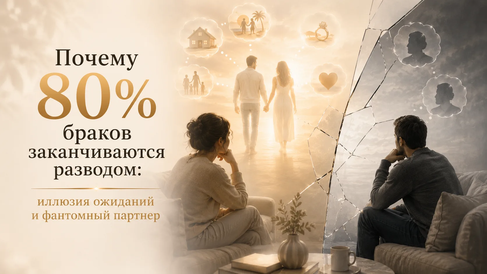 80% зарегистрированных браков распадаются  в первые же годы.