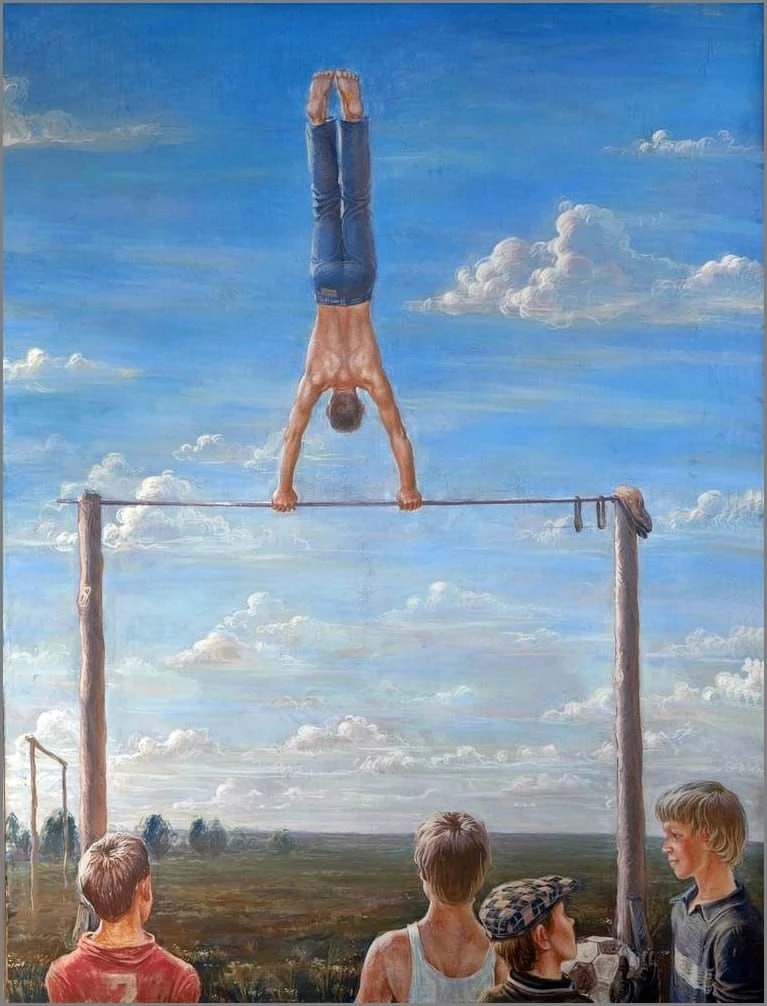 Спорт_в_Живописи🎨🏆

«Сельский гимнаст».

художник: Измаил Варсонофьевич Ефимов.