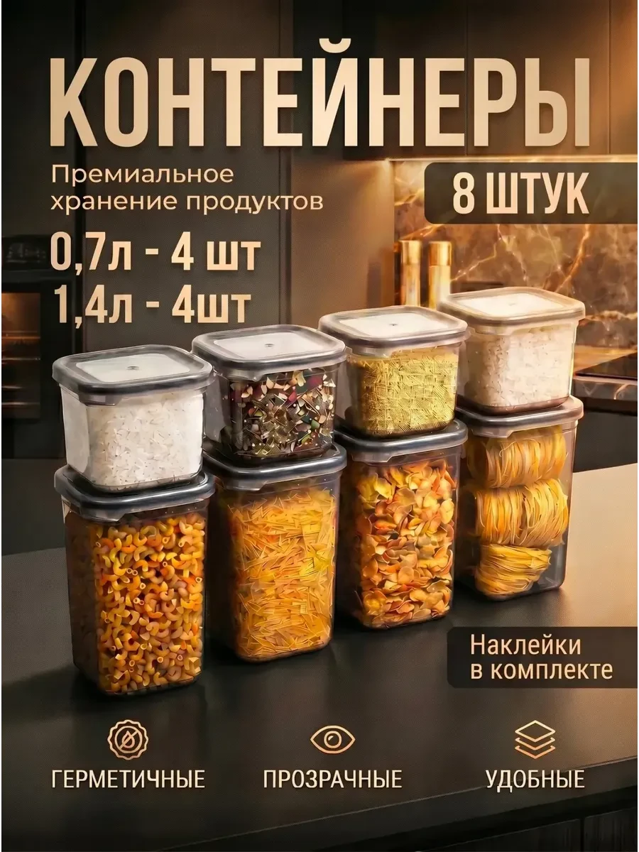⚡️ Банки для сыпучих продуктов и крупп, Все В Одном
