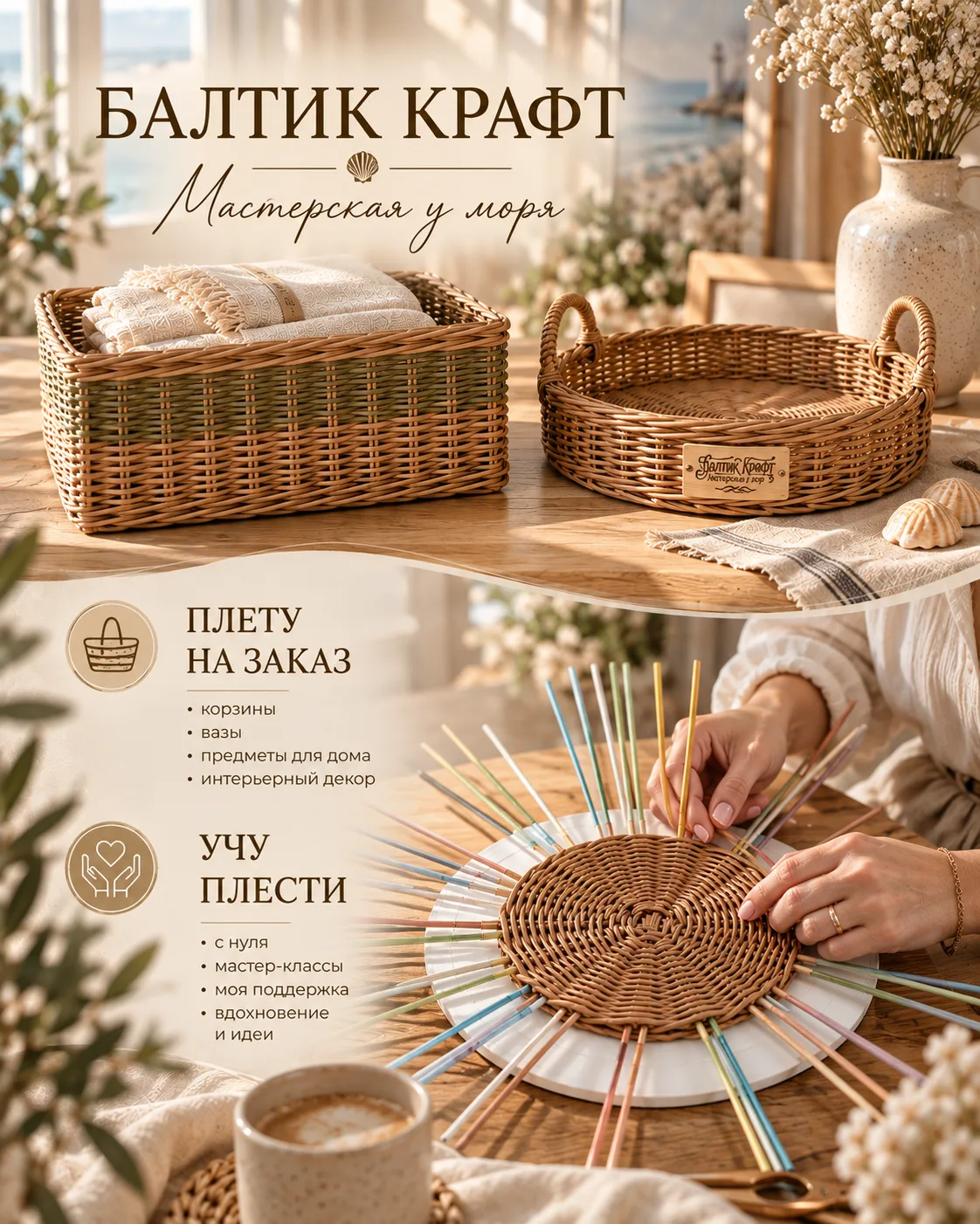 Хочу познакомить вас с каналом «Балтик Крафт. Мастерская у моря». 🌿