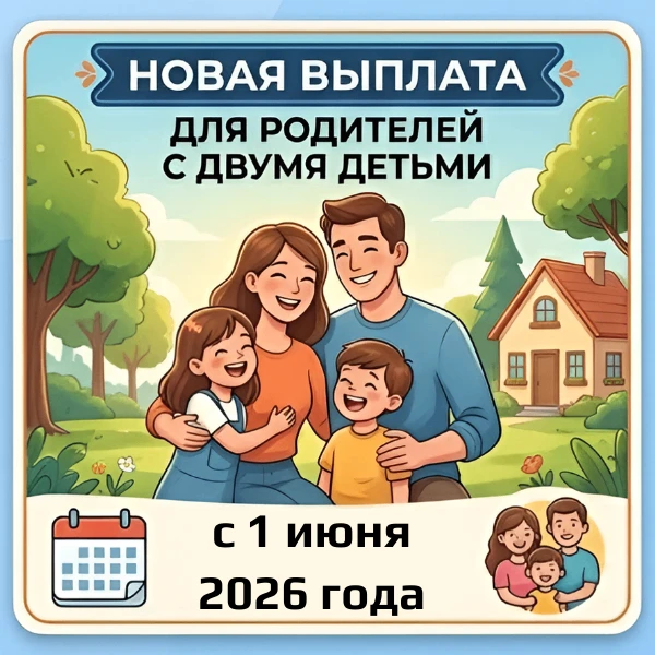 С 1 июня 2026 года родители двоих и более детей смогут оформить годовую семейную выплату.
