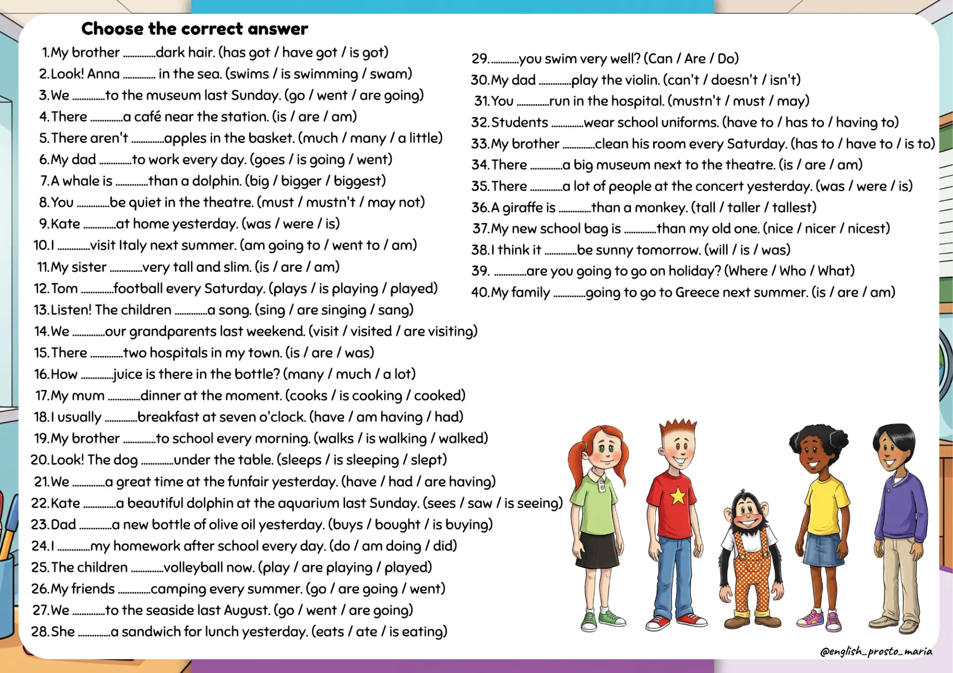 📚 Spotlight 4 — Revision Worksheet 🇬🇧✨